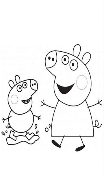 kolorowanka Świnka Peppa i George braciszek malowanka do wydruku z bajki dla dzieci, do pokolorowania kredkami, obrazek nr 4